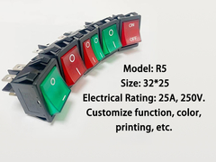 Ελαφρύς Country Rocker διακόπτης 32 * 25mm 25A 250V