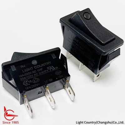 Ταϊβάν Light Country R4 Μαύρο ON OFF Rocker Switch 33*15mm 16A 250V