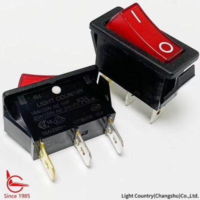 Καλή ποιότητα ON-OFF R4 Rocker Switch με κόκκινο φως 33 * 15mm 16A 250V UL VDE