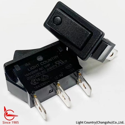 Ταϊβάν Light Country R4 Μαύρο ON OFF Rocker Switch 33*15mm 16A 250V
